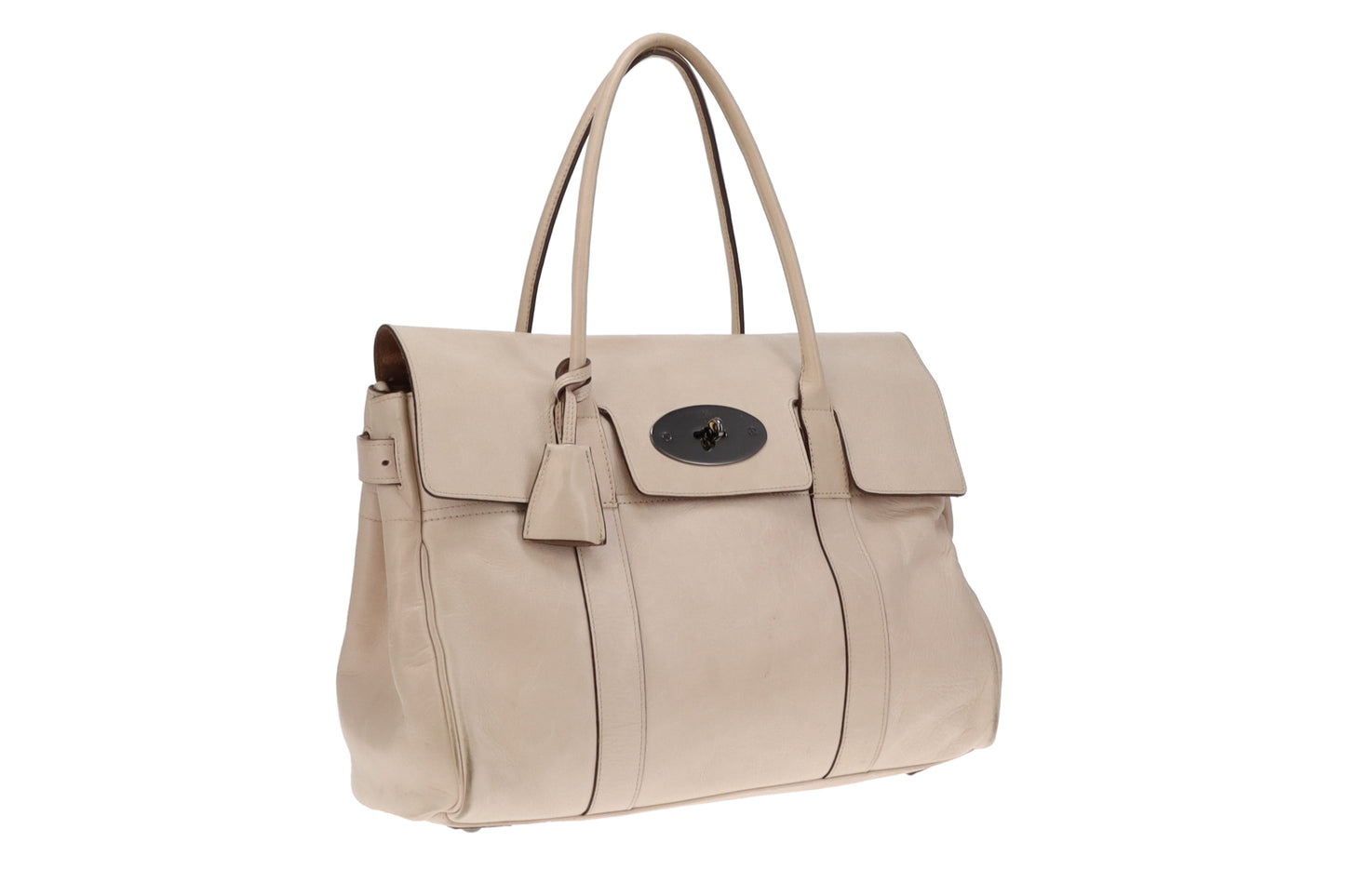 Mulberry Cream Leather and Gunmetal HW Classic Bayswater