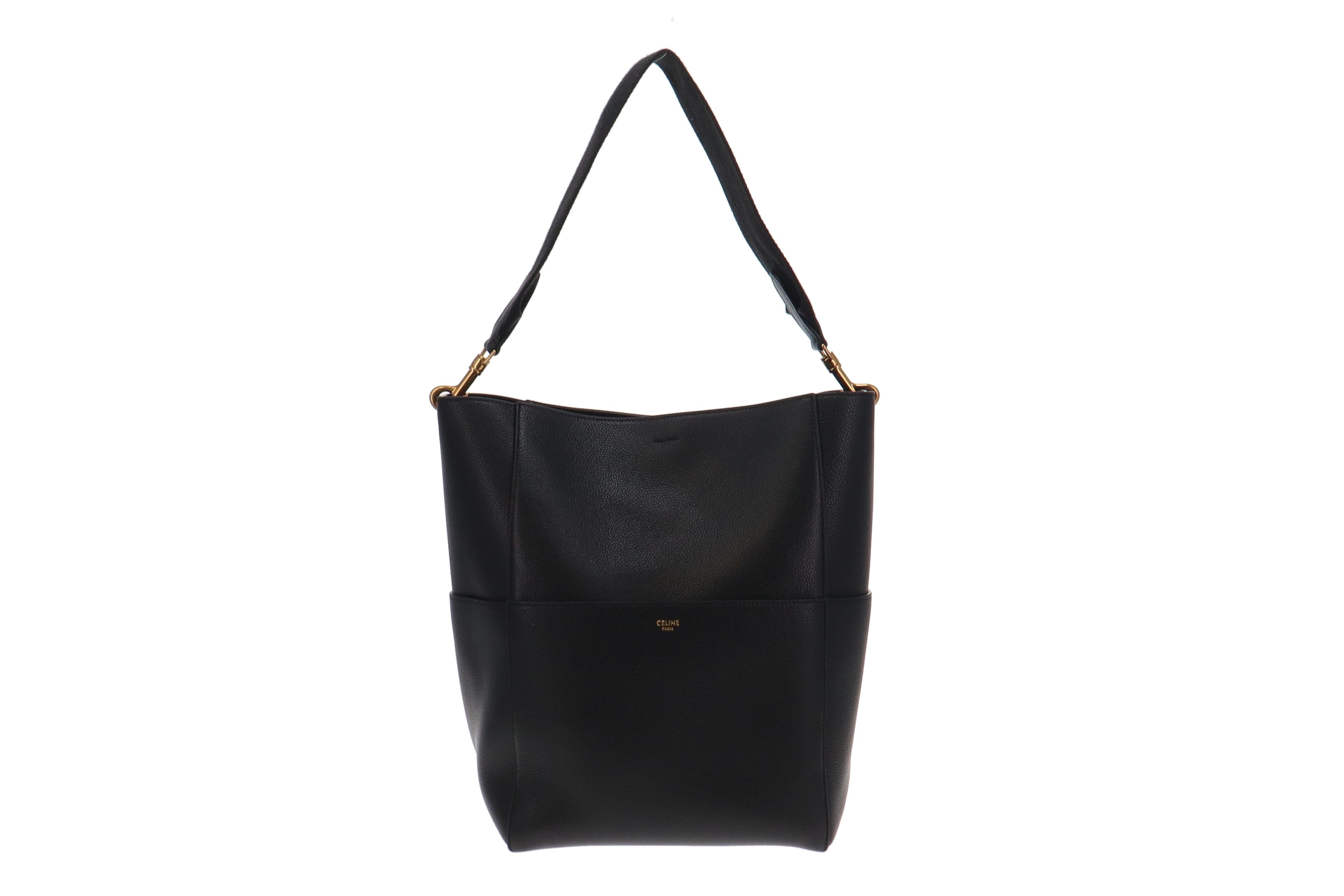 Celine Black Grained Leather Sangle Bucket Bag Designer Exchange Ltd