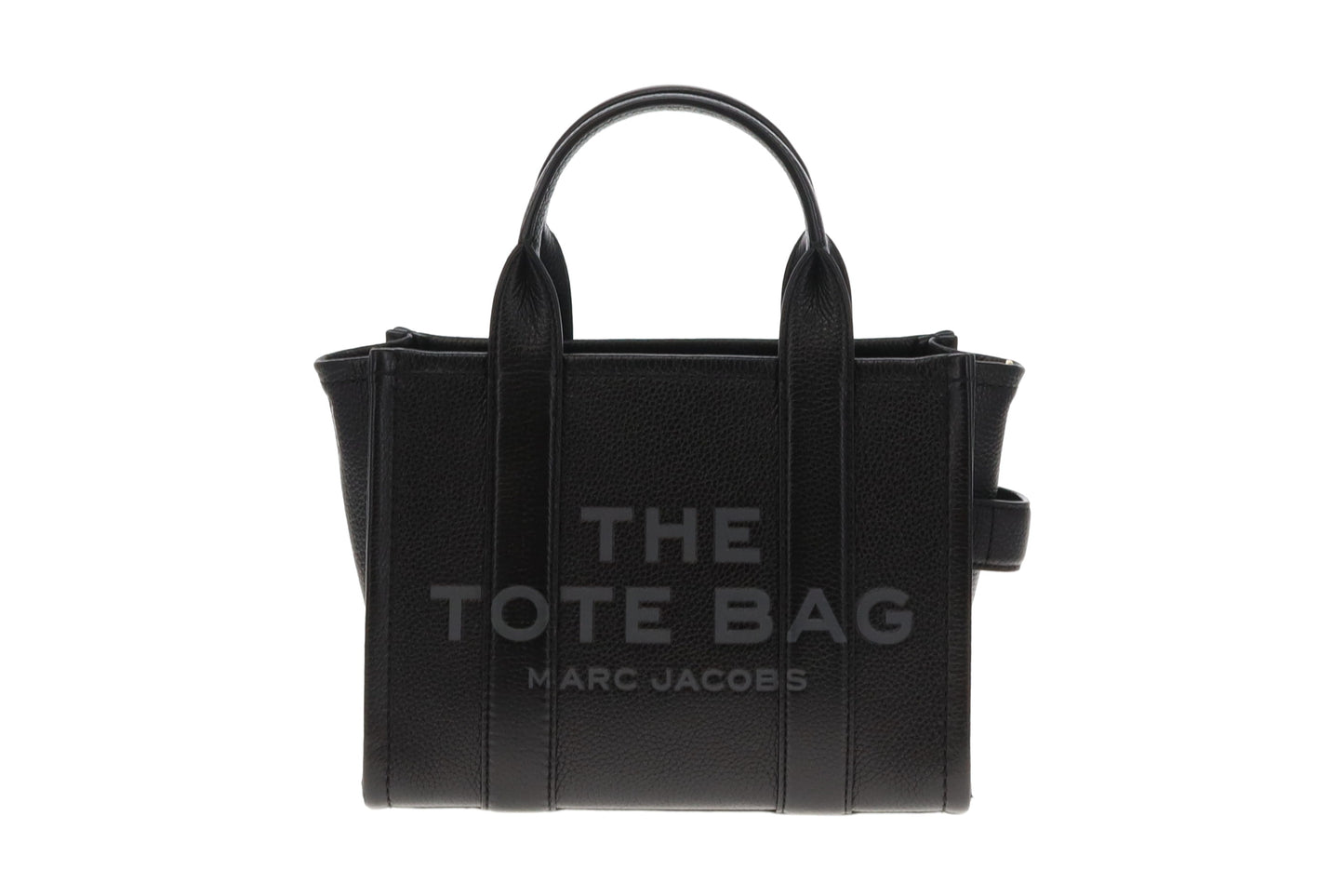 Marc Jacobs Black Leather The Tote Bag Small With Strap