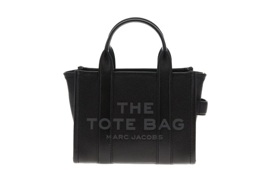 Marc Jacobs Black Leather The Tote Bag Small With Strap