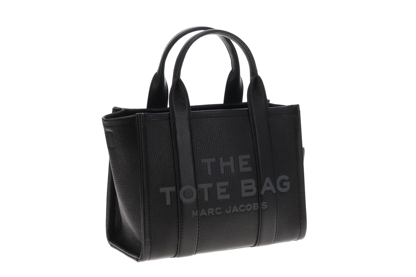 Marc Jacobs Black Leather The Tote Bag Small With Strap