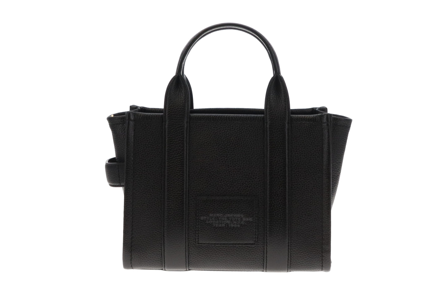 Marc Jacobs Black Leather The Tote Bag Small With Strap