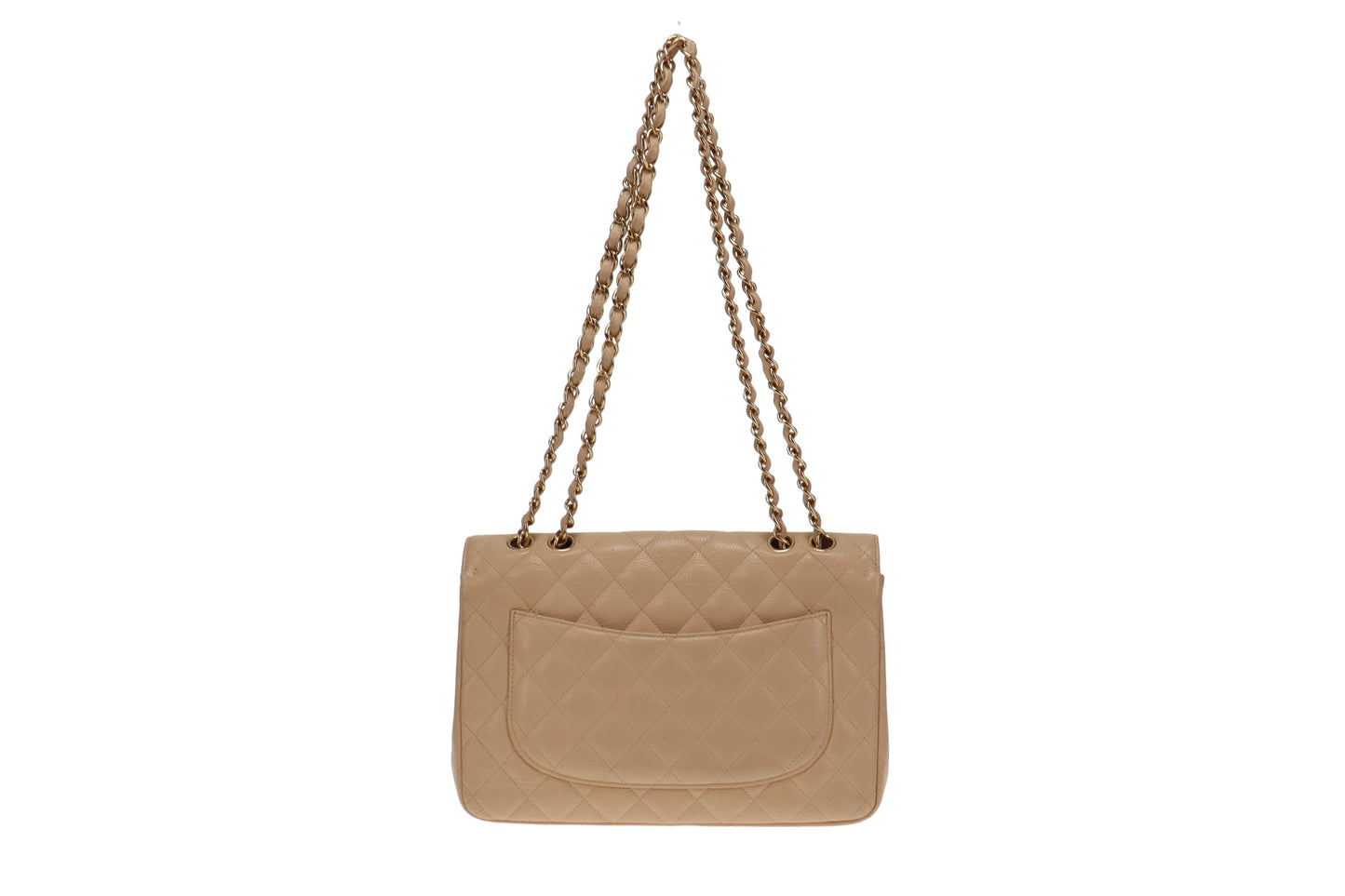 Chanel Beige Caviar and GHW Classic Jumbo Single Flap Bag 2009/10 (13 series)