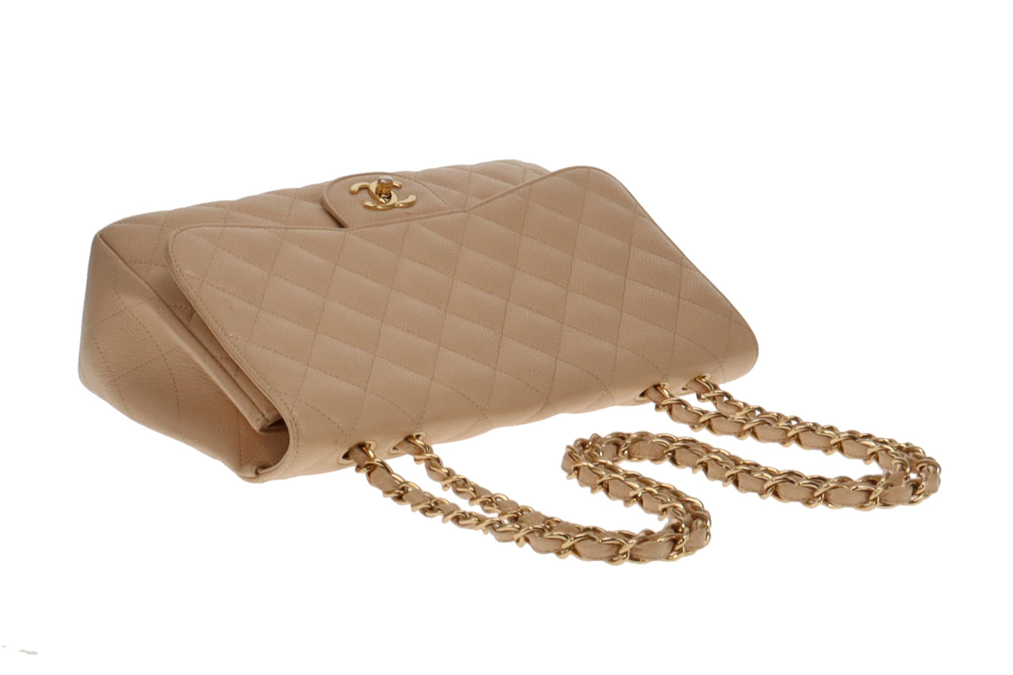 Chanel Beige Caviar and GHW Classic Jumbo Single Flap Bag 2009/10 (13 series)