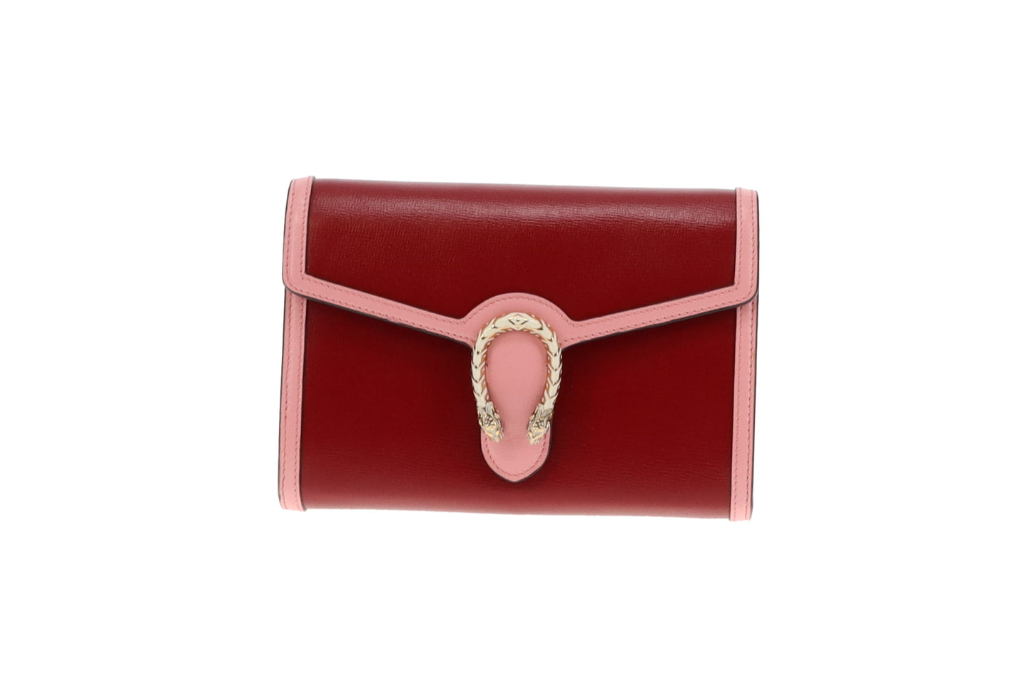 Gucci Pink/Red Leather Dionysus Mini Chain Wallet