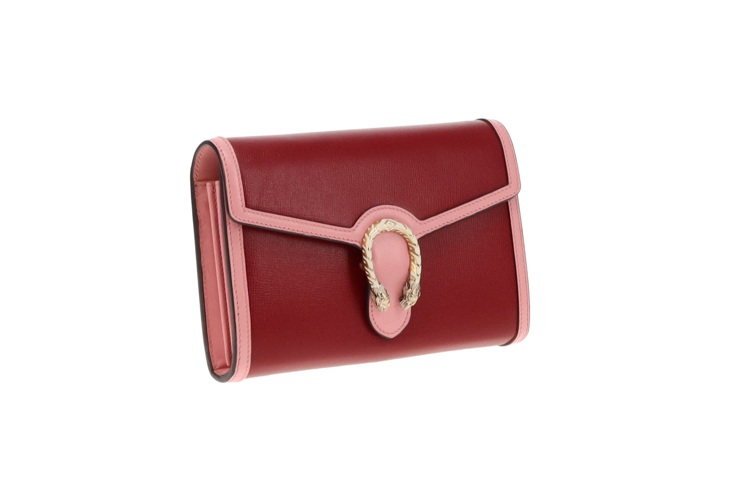 Gucci Pink/Red Leather Dionysus Mini Chain Wallet