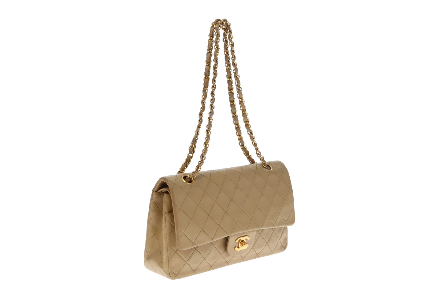 Chanel Vintage Beige Lambskin Medium Classic Flap (1991/94)