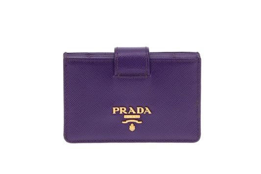 Prada Purple Saffiano Multi Accordian Card Holder