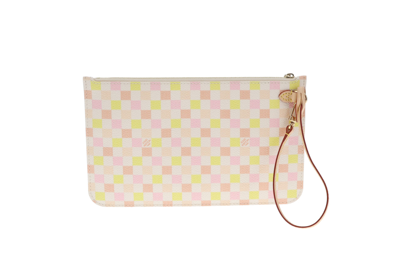 Louis Vuitton Pinks and Yellows  Pastel Damier Neverfull Pochette