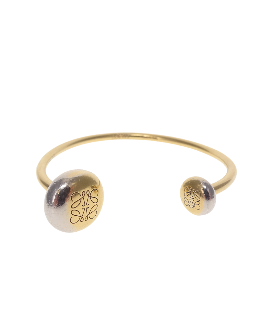 Loewe Gold Coated Sterling Silver Anagram Pebble Cuff