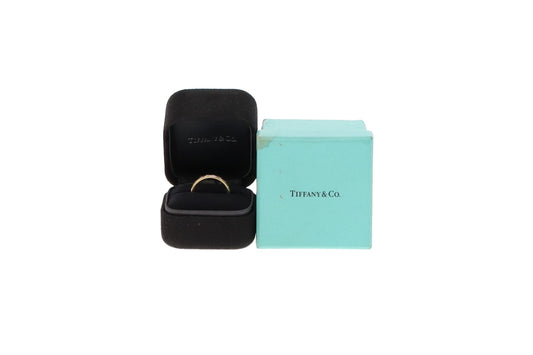 Tiffany & Co Elsa Peretti 18K Gold 8 Diamond Stacking Band Ring (0.16 total carat weight)