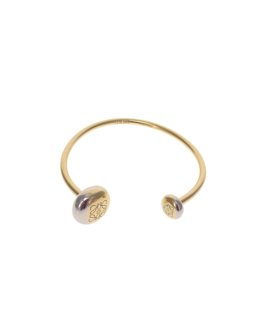 Loewe Gold Coated Sterling Silver Anagram Pebble Cuff