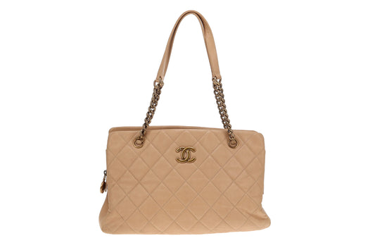 Chanel Beige Leather CC Crown Tote Bag  2012/13