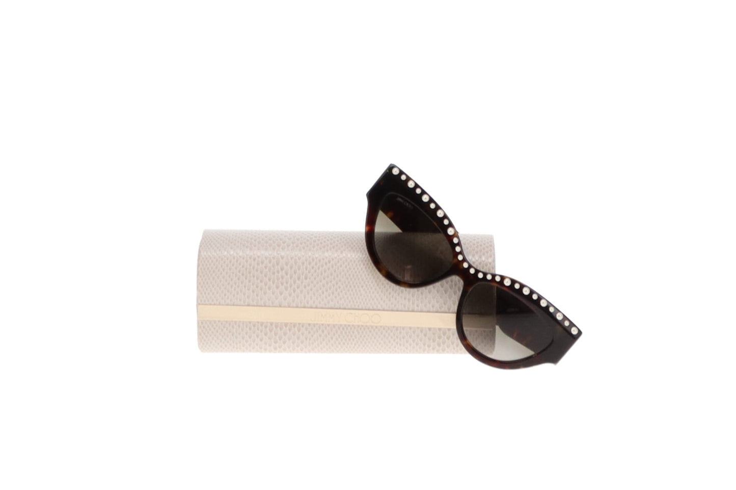 Jimmy Choo Dark Tortoise & Pearl Cat Eye Sunglasses