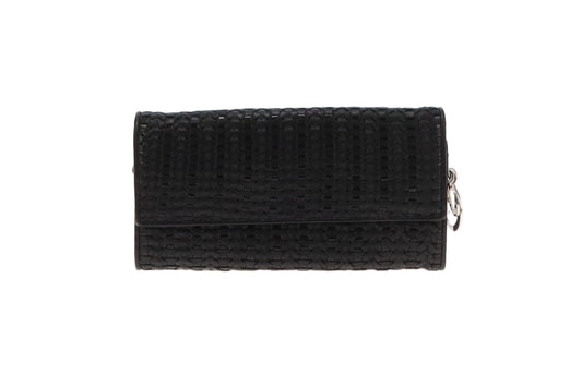 Dior Black Woven Rendezvous Wallet On Chain