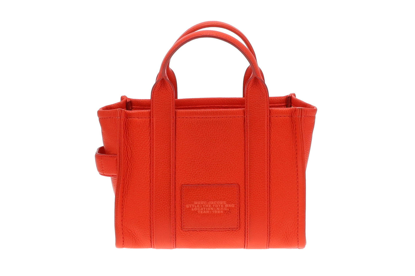 Marc Jacobs Electric Orange Leather The Small Tote Bag