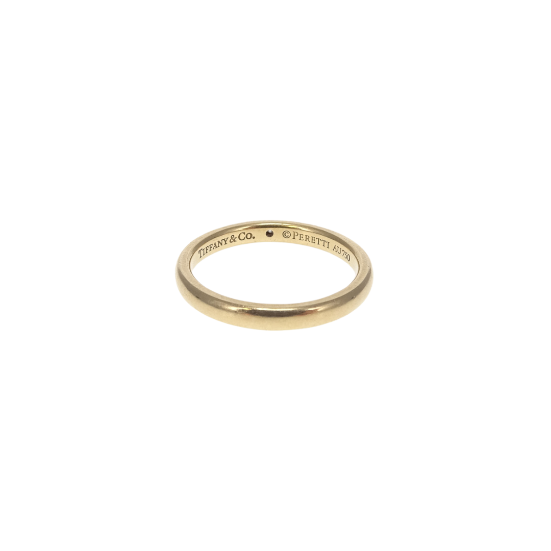 Tiffany & Co 18k Gold Elsa Peretti Classic Stacking Ring 0.2 Carat Diamond (size 56)