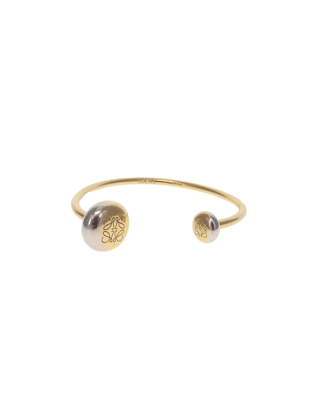 Loewe Gold Coated Sterling Silver Anagram Pebble Cuff