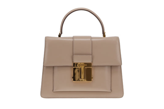 Tom Ford Beige Smooth Leather T-Clasp Top Handle Bag