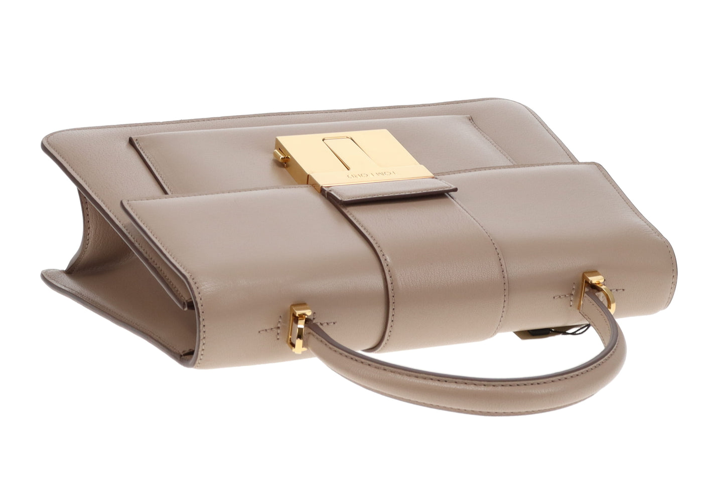 Tom Ford Beige Smooth Leather T-Clasp Top Handle Bag