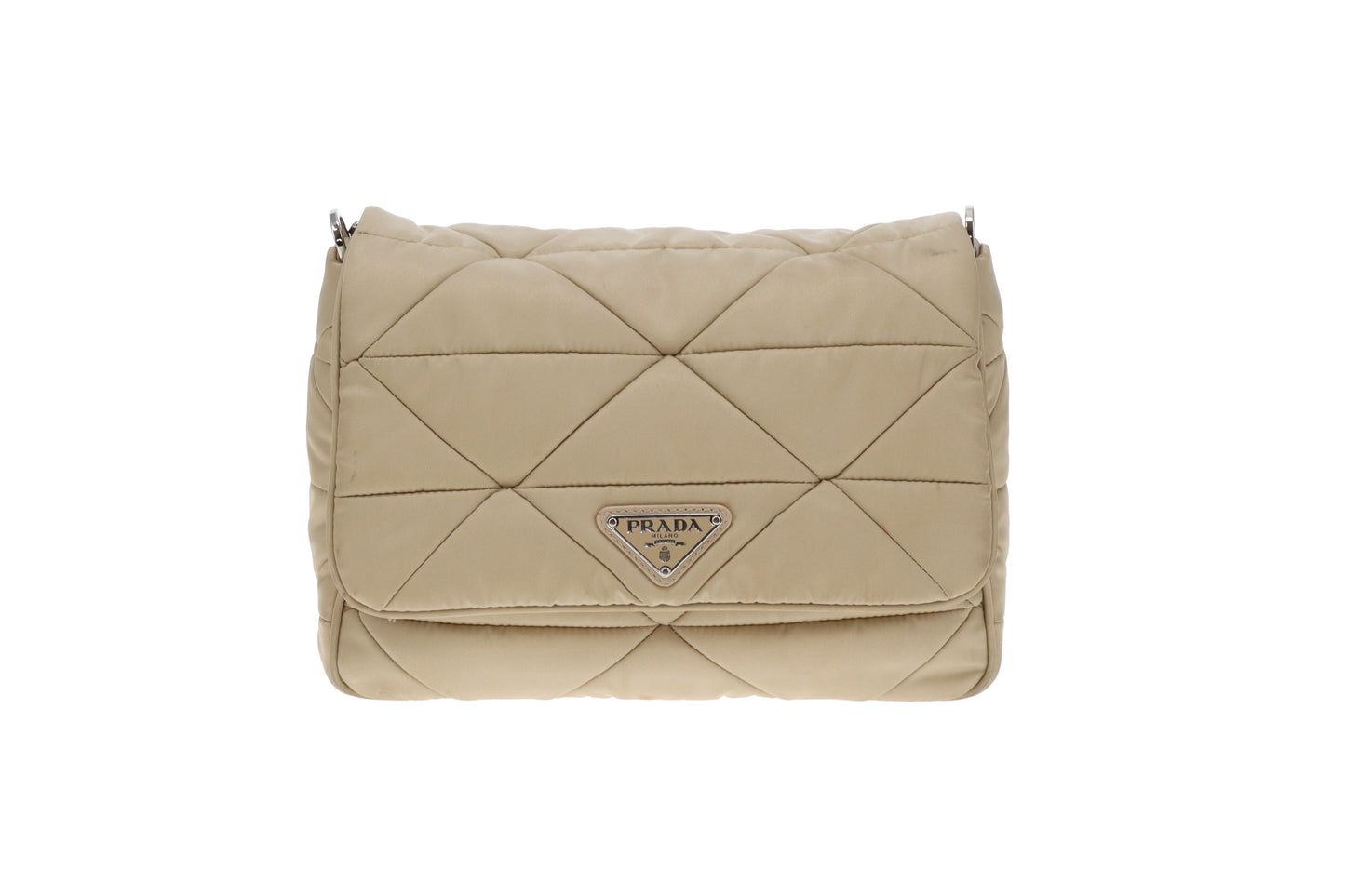 Prada Beige Quilted ReNylon Re-Edition Flap Bag