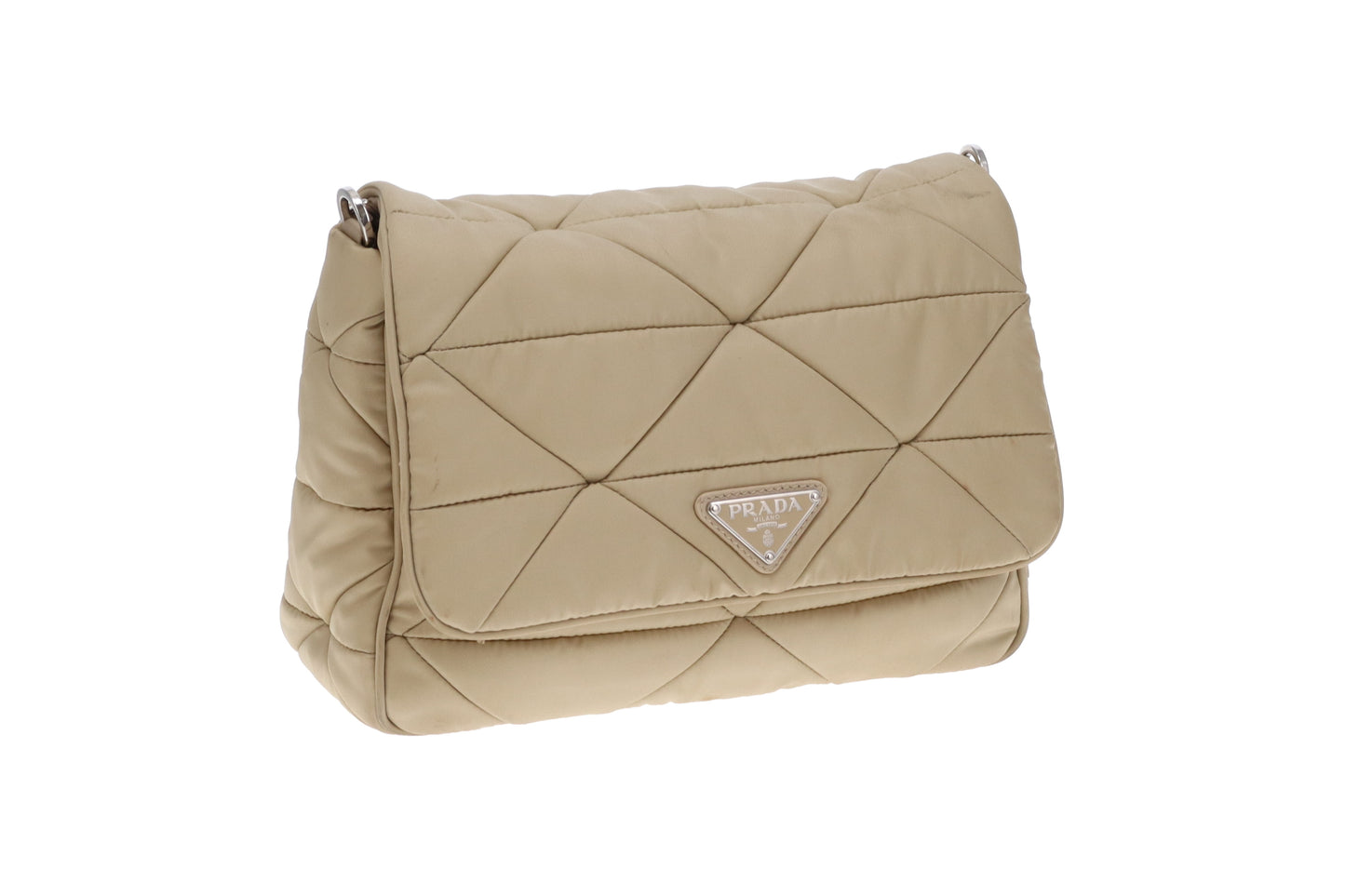 Prada Beige Quilted ReNylon Re-Edition Flap Bag