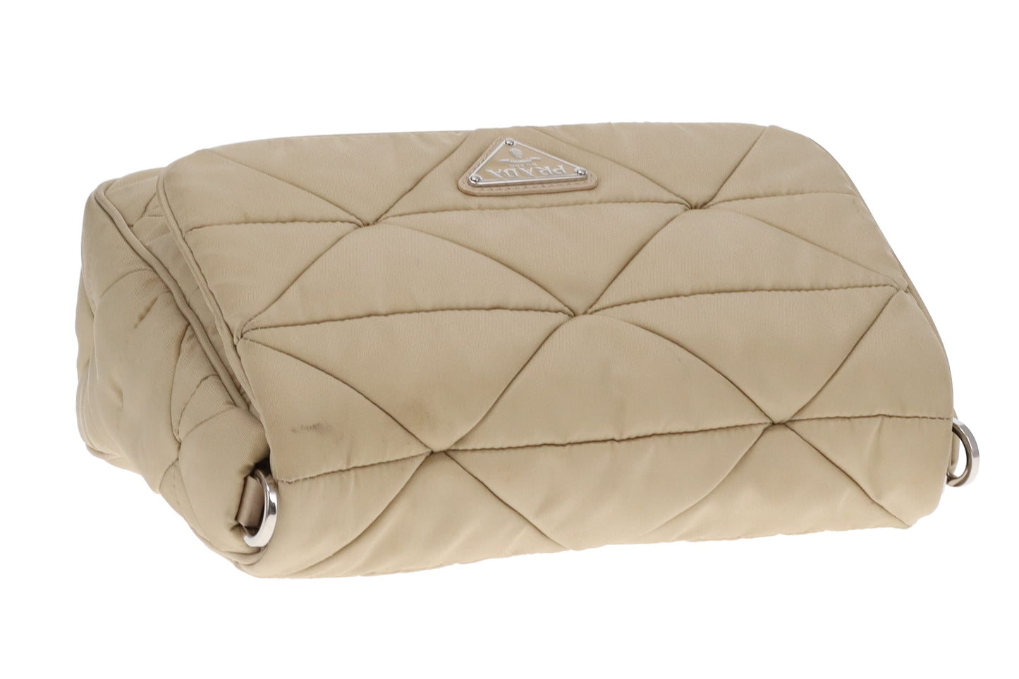 Prada Beige Quilted ReNylon Re-Edition Flap Bag