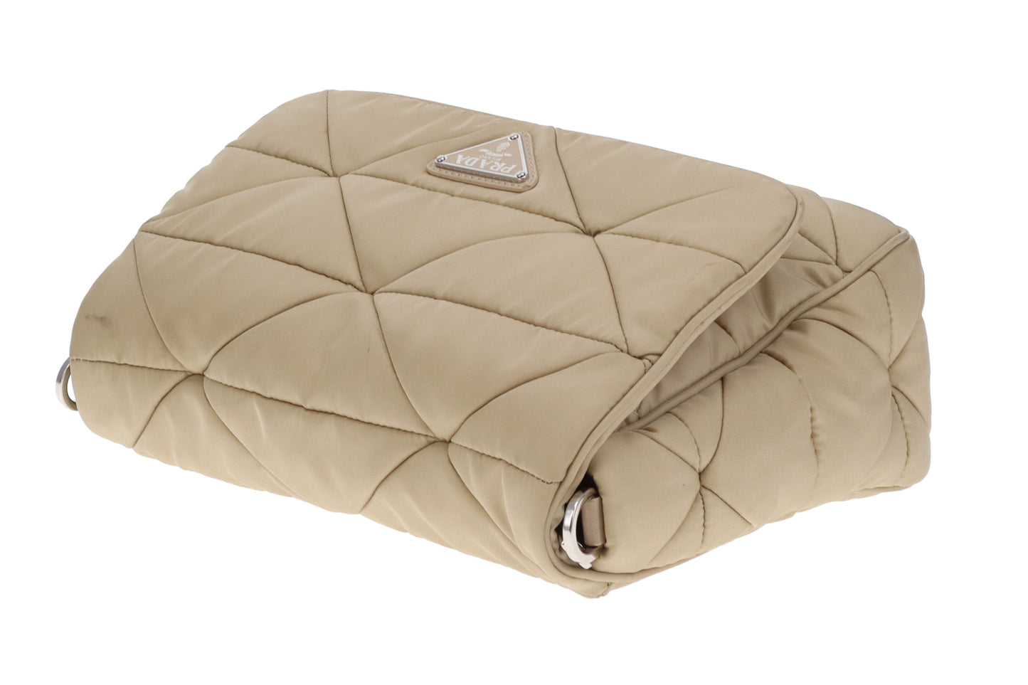 Prada Beige Quilted ReNylon Re-Edition Flap Bag