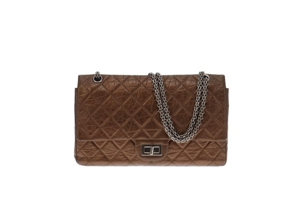 Chanel Bronze Crinkled Calfskin and Gunmetal HW 2.55 Reissue 227 2008 Designer Exchange Ltd