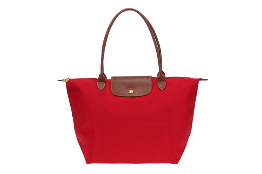 Longchamp Nylon & Leather Le Pliage Tote Large Red