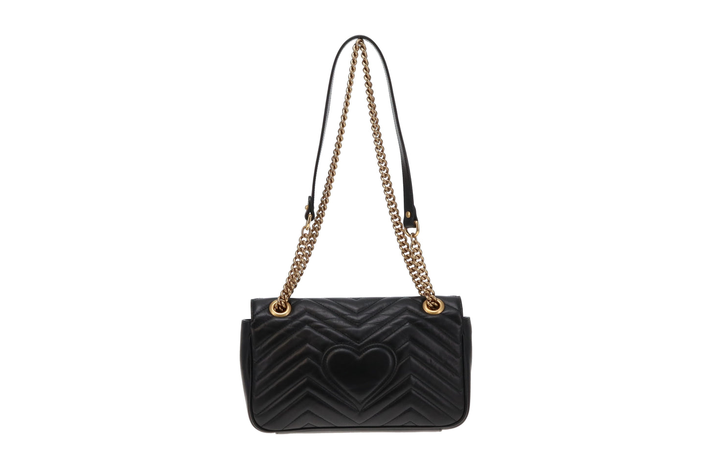 Gucci Black Chevron Leather Small Flap Marmont