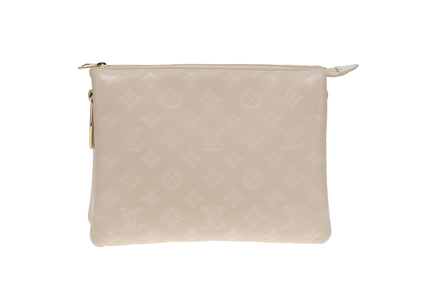 Louis Vuitton Crème Monogram Embossed Lambskin Coussin PM NFID