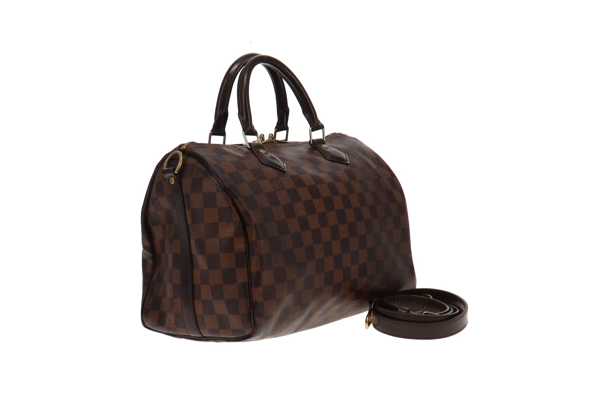 Louis Vuitton Speedy 30 Bandouliere Damier Ebene LA3109 (Hotstamped SSK)