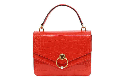 Mulberry Shiny Croc Embossed Harlow Satchel