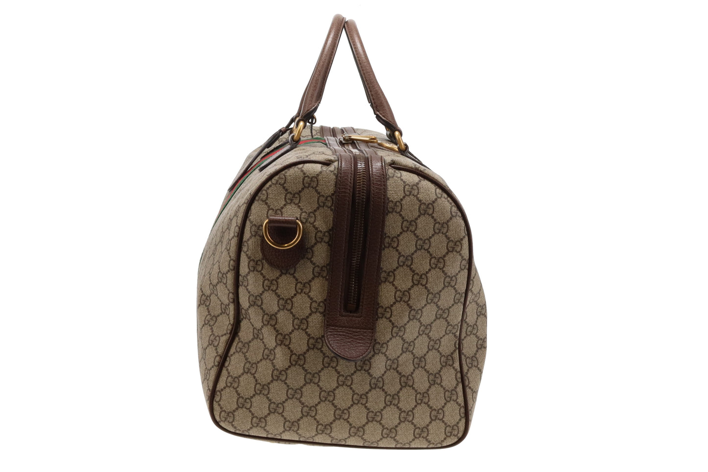 Gucci GG Supreme and Web Detail Savoy Duffle Bag with Strap