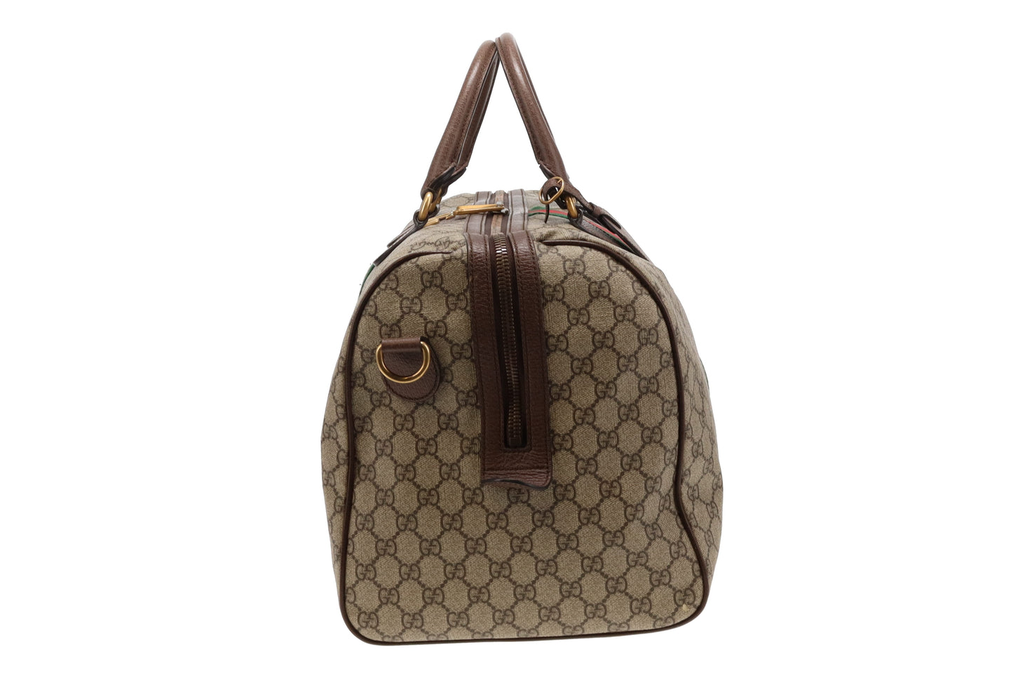 Gucci GG Supreme and Web Detail Savoy Duffle Bag with Strap