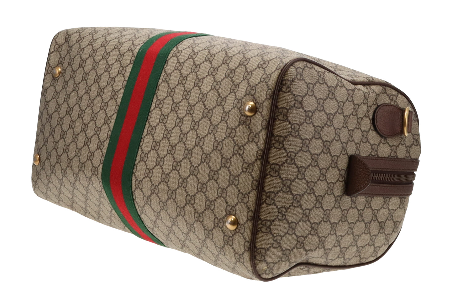 Gucci GG Supreme and Web Detail Savoy Duffle Bag with Strap