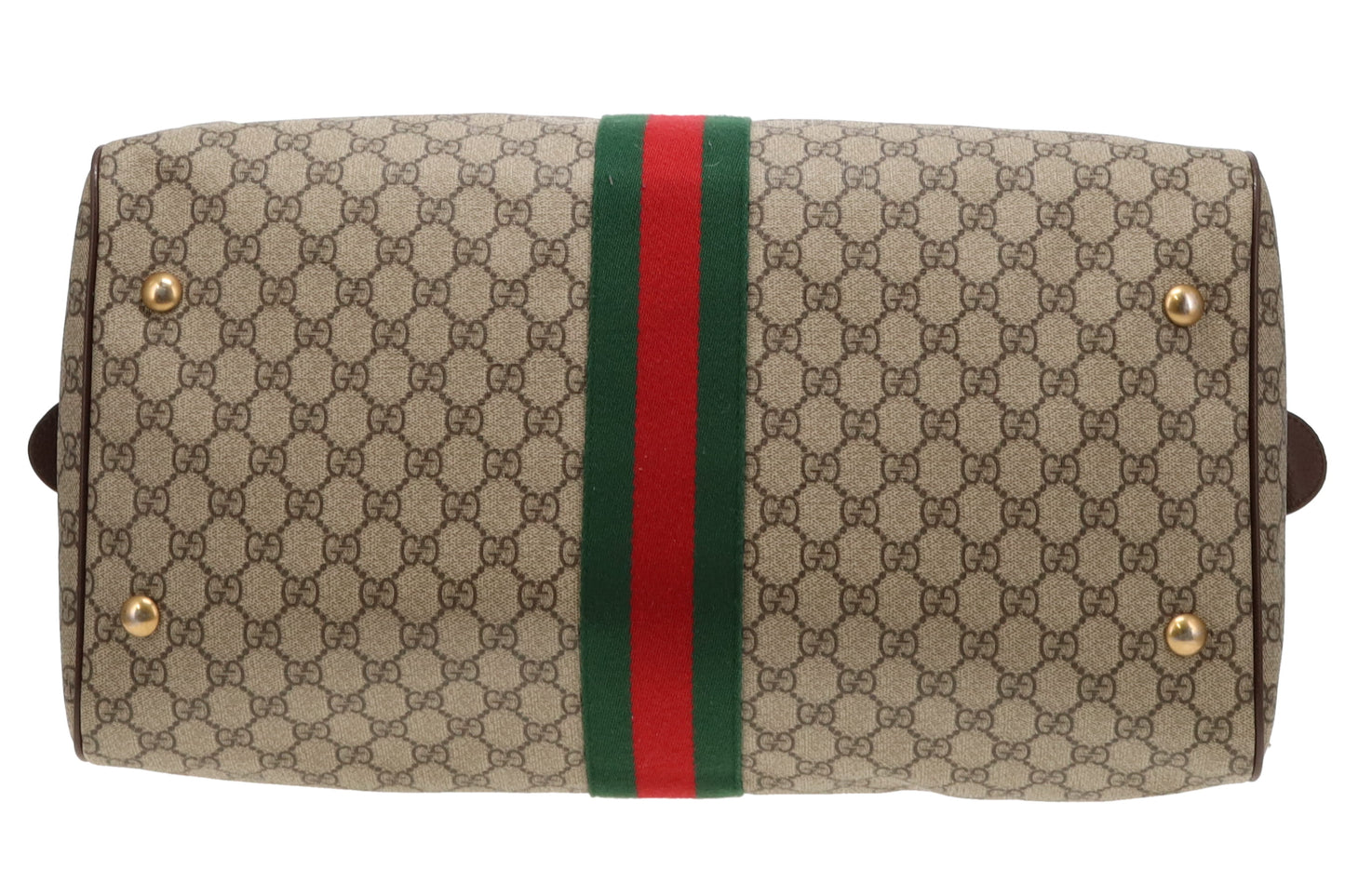 Gucci GG Supreme and Web Detail Savoy Duffle Bag with Strap