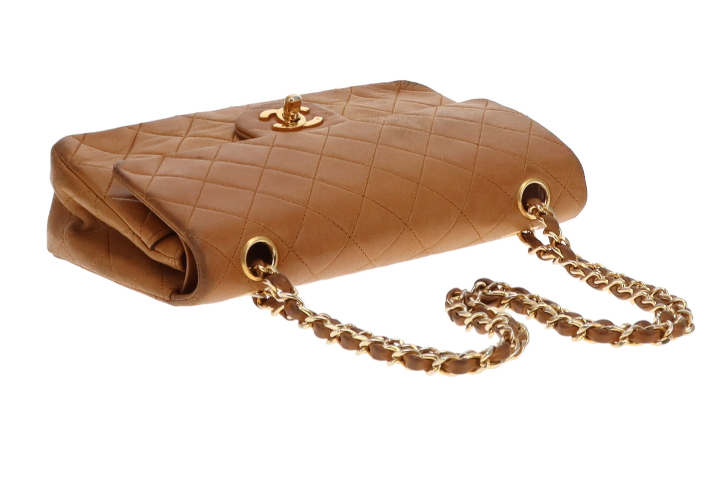 Chanel Tan Lambskin Classic Small Double Flap 1989