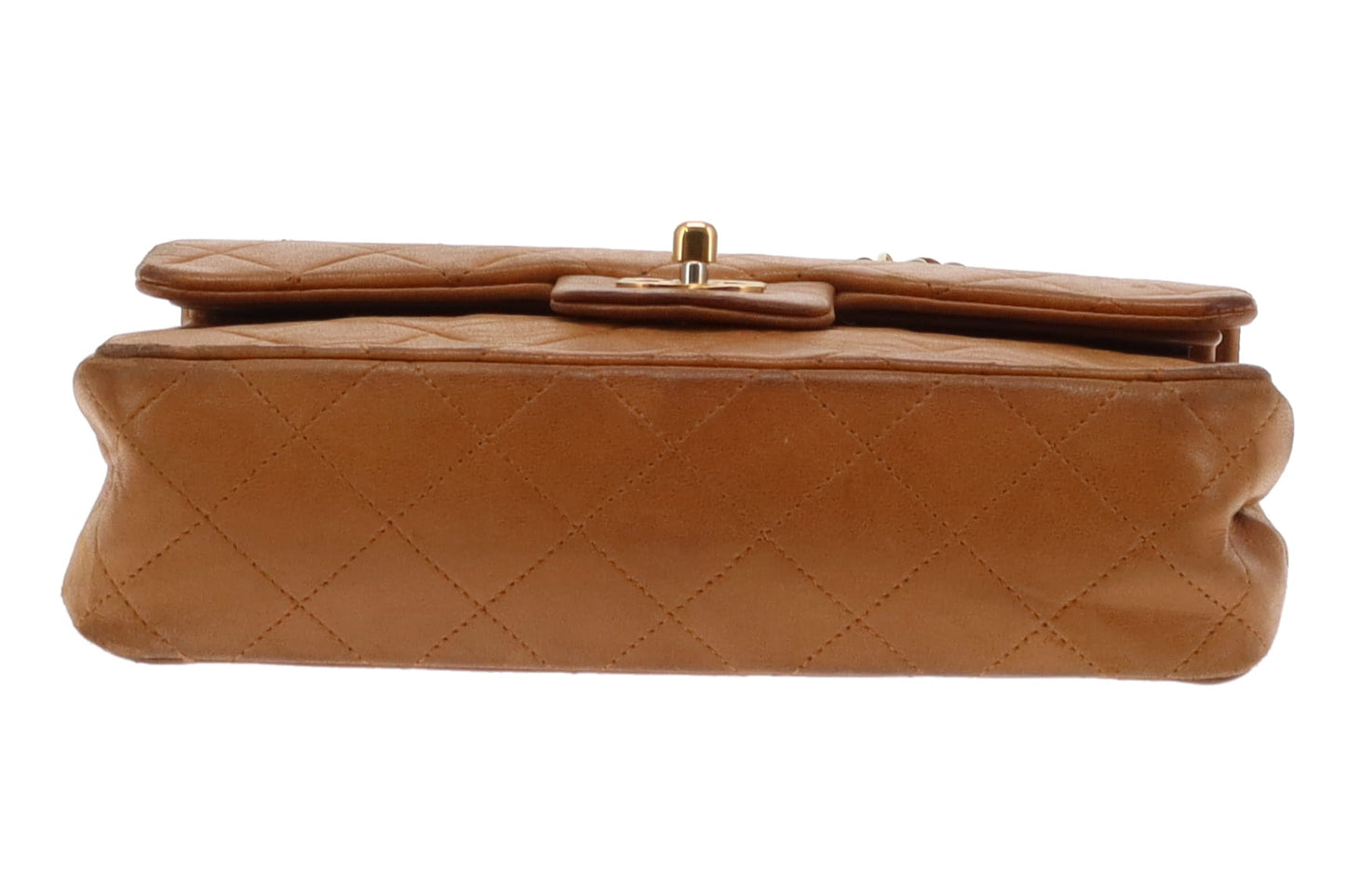 Chanel Tan Lambskin Classic Small Double Flap 1989