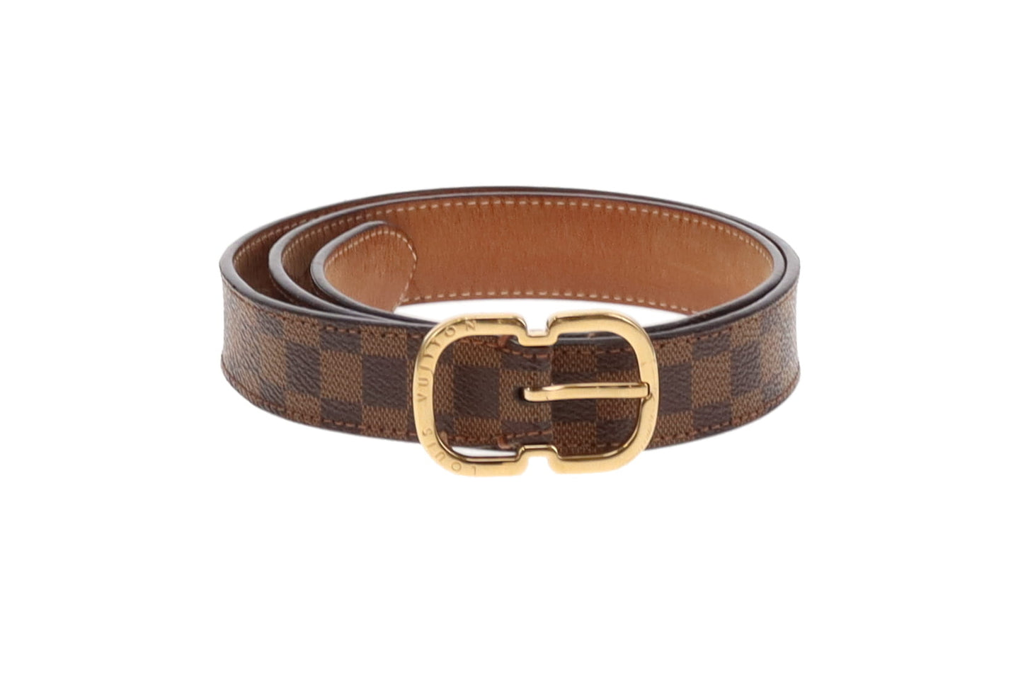 Louis Vuitton Damier Ebene 25mm Mini Buckle Belt 75cm