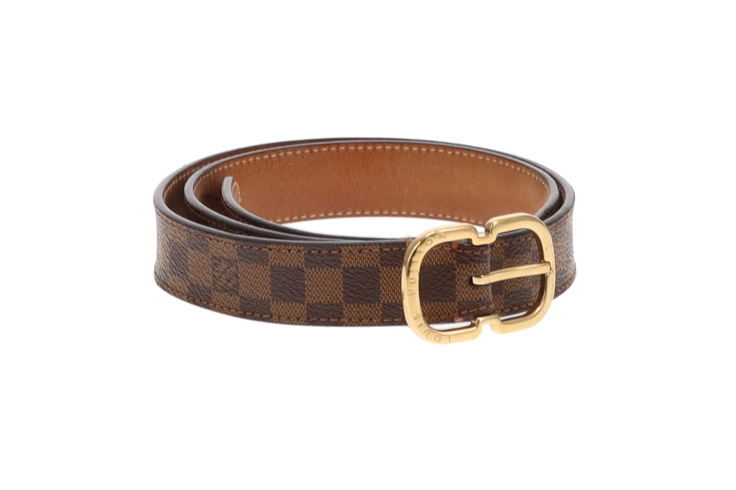 Louis Vuitton Damier Ebene 25mm Mini Buckle Belt 75cm