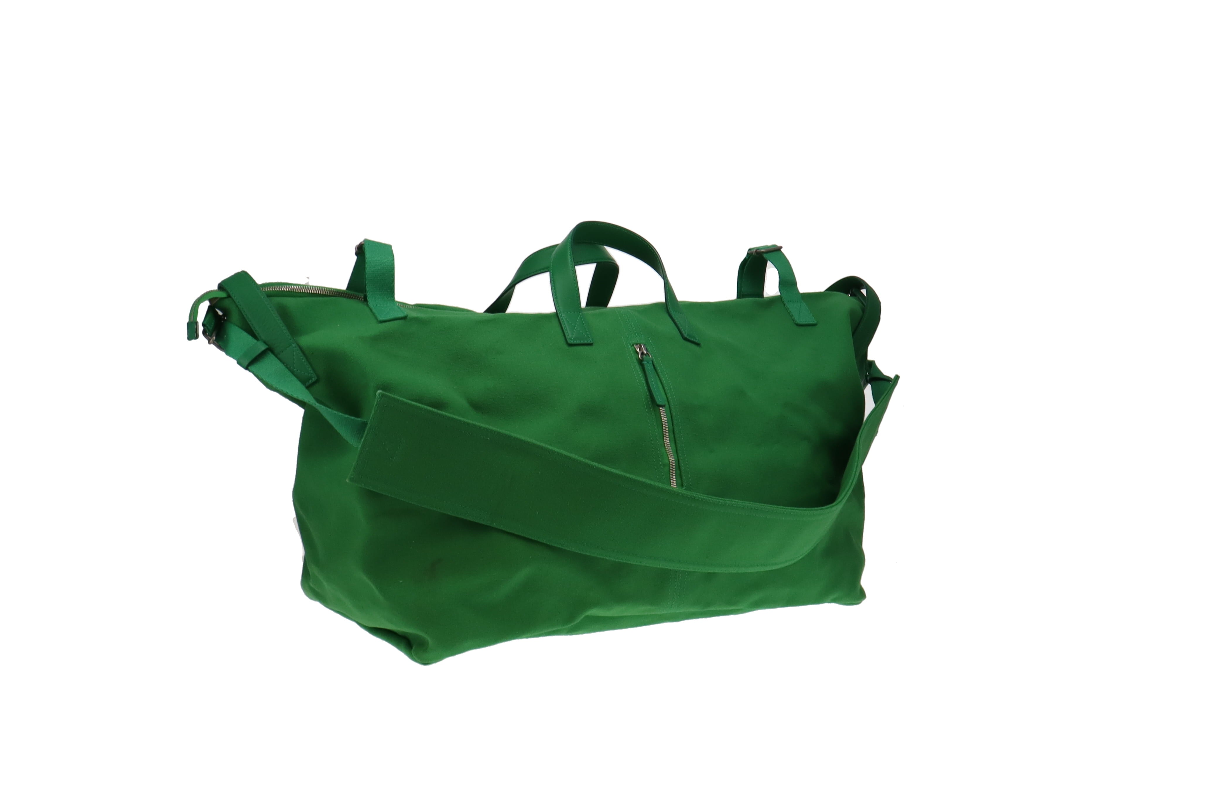 Jacquemus Green Cotton Canvas Le Sac a Linge Weekend Bag