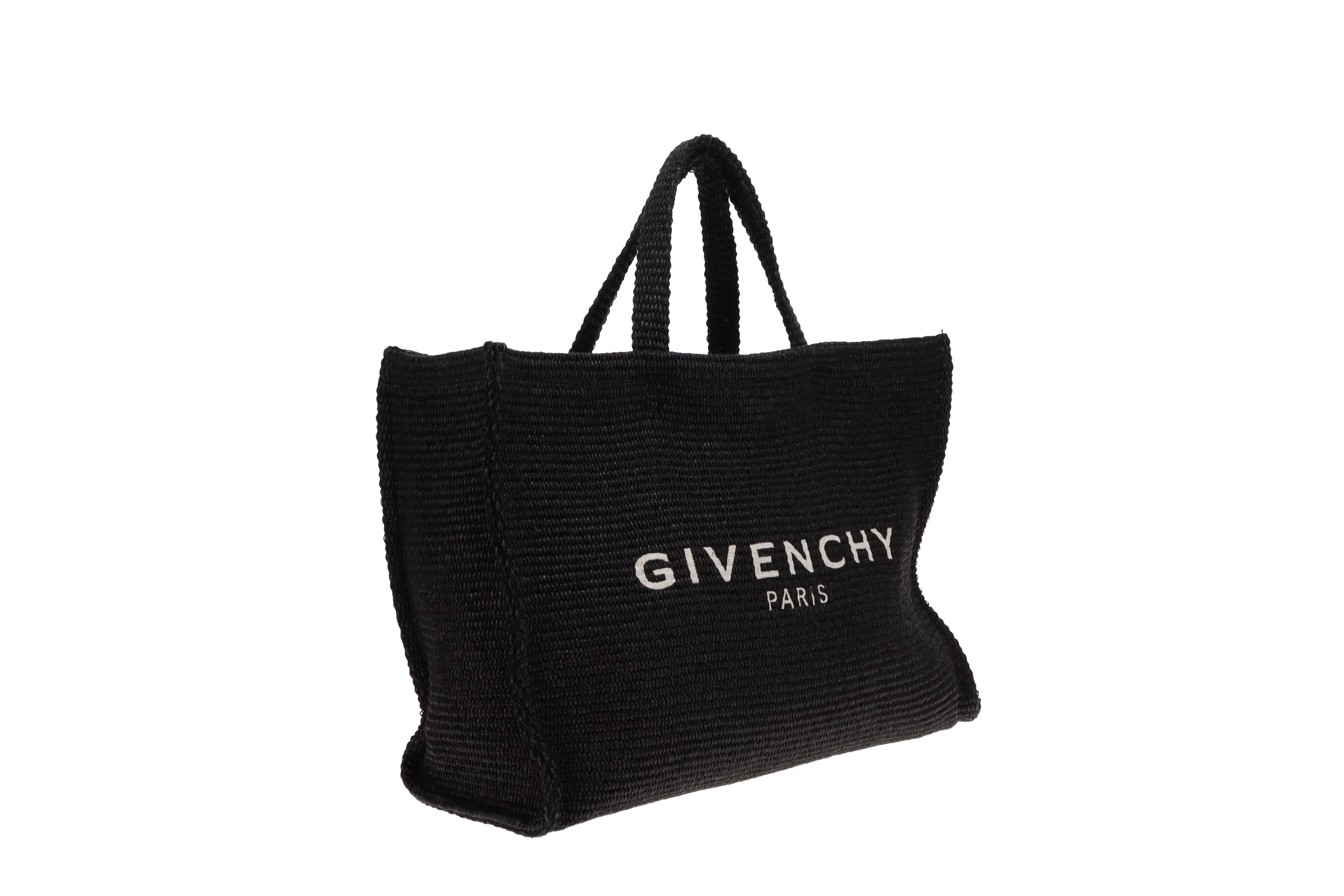 Givenchy Black Raffia Logo Tote Bag