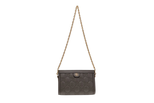 Gucci Grey Embossed Matelasse Leather Small Bag with 2 Straps