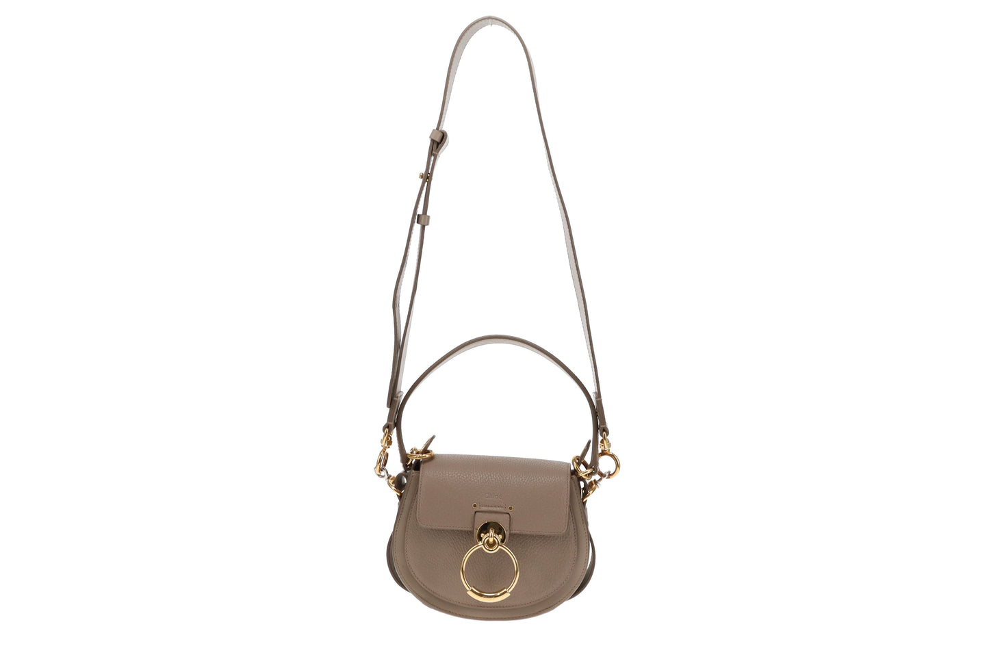 Chloe Taupe Leather Two Tone HW Tess Bag