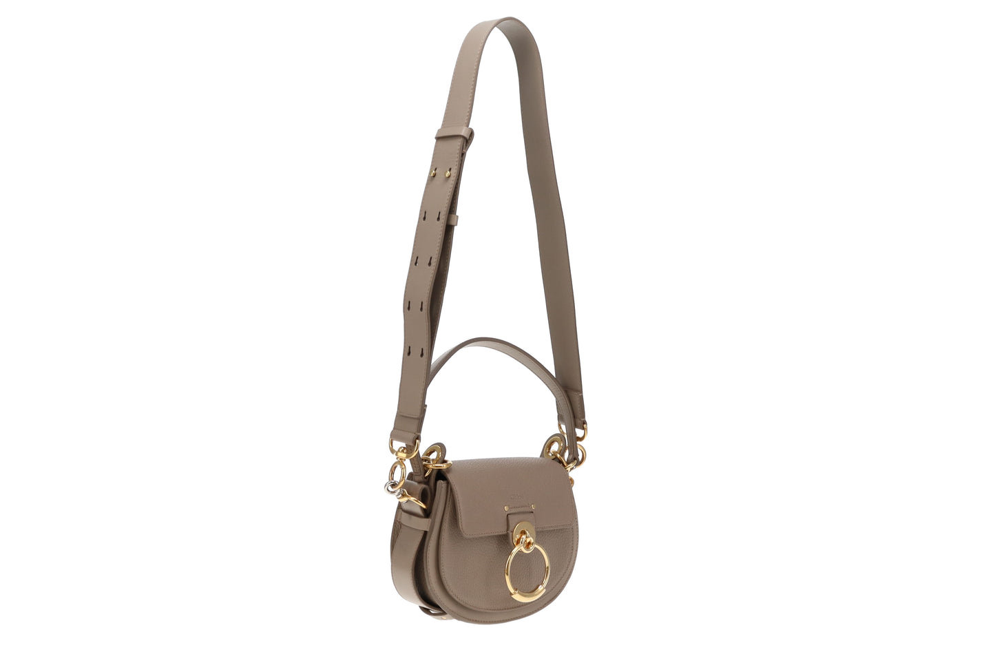 Chloe Taupe Leather Two Tone HW Tess Bag