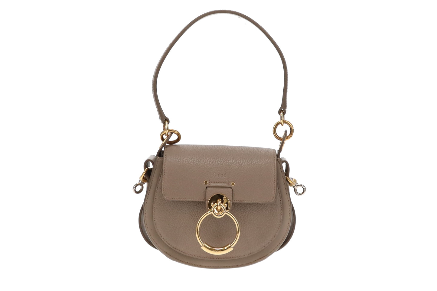 Chloe Taupe Leather Two Tone HW Tess Bag