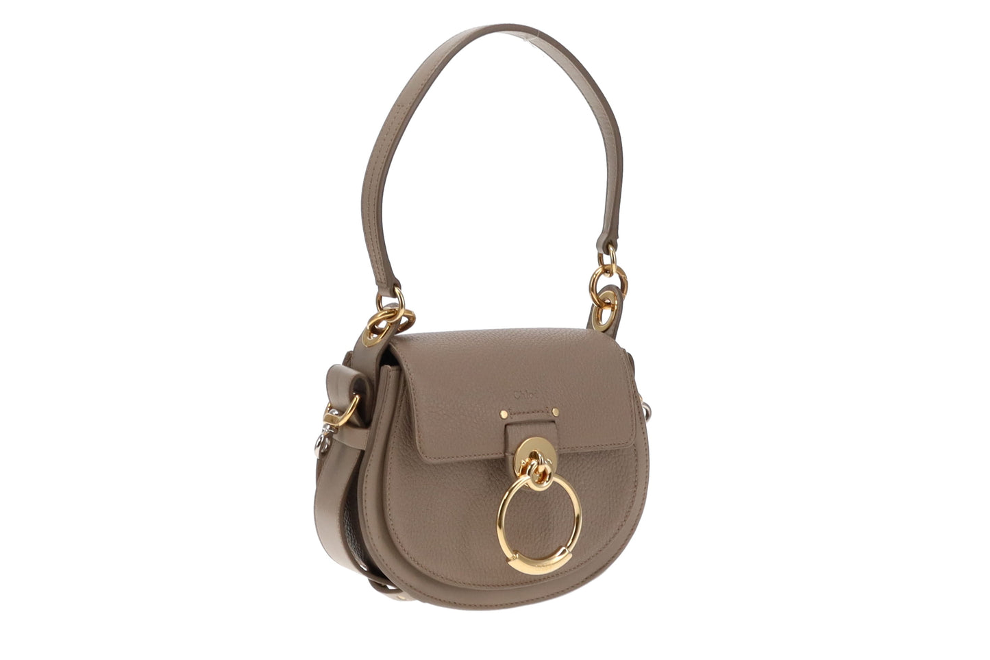 Chloe Taupe Leather Two Tone HW Tess Bag