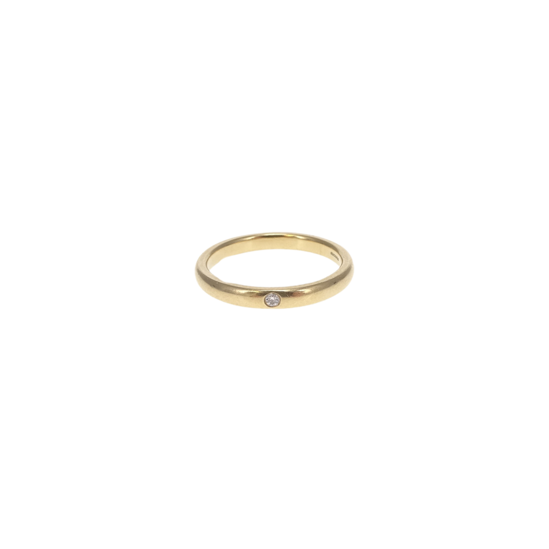 Tiffany & Co 18k Gold Elsa Peretti Classic Stacking Ring 0.2 Carat Diamond (size 56)